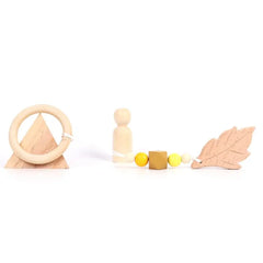 Baby Play Gym Frame Wooden Beech Activity Gym Frame Stroller Hanging Pendants Toys Teether Ring Nursing Rattle Toys Room Decor