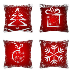 4PCS Christmas Cushion Covers 45x45 Cm Farmhouse Xmas Decor Red Green Plaids Santa Pillow Cover Christmas Decorations Noel Kerst