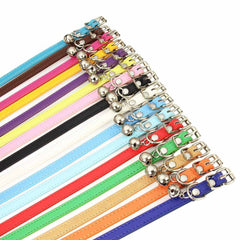 Personalized Cat Collar With Bell Adjustable Leather Kitten Necklace for Cats Puppies Neck Band Chihuahua Ctas Collars