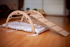 2 Size Montessori Baby Play Climber Set Wooden Climbing Arch Rocker &