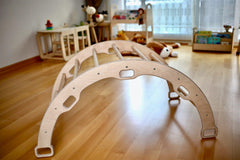 2 Size Montessori Baby Play Climber Set Wooden Climbing Arch Rocker &