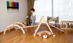 4 Pieces Montessori Climbing Set - Climbing Triangle - Arch/Rocker and