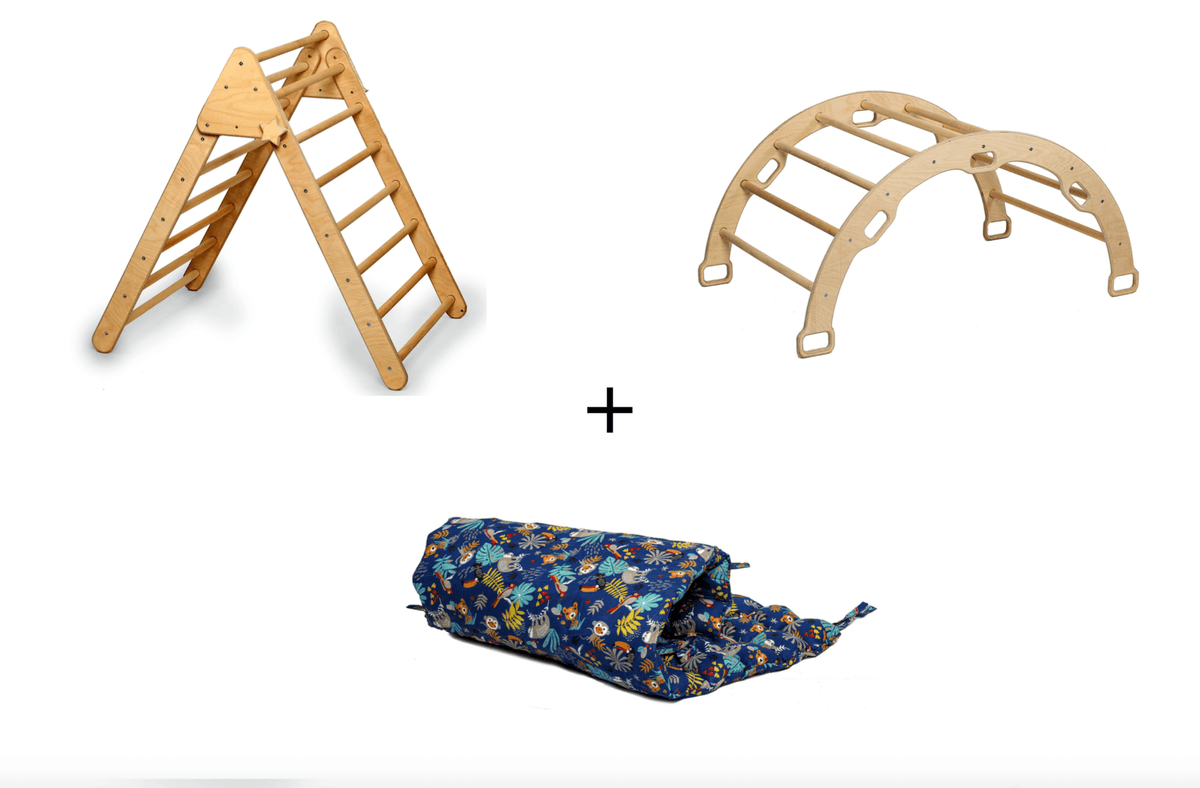 Climbing Triangle - Arch / Rocker with Jungle Pillow | Foldable