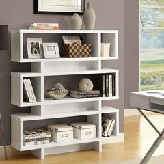 White Modern Bookcase Bookshelf for Living Room Office or Bedroom