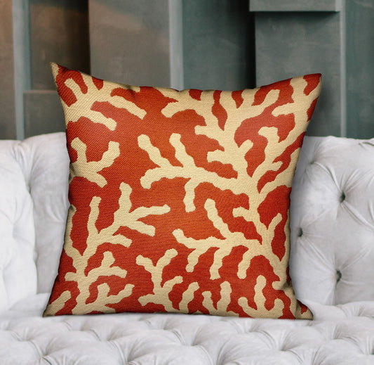 Fire Ridge Orange Floral Luxury Throw Pillow