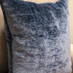 Bleu Velour Blue Luxury Throw Pillow