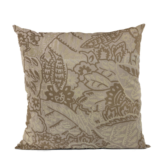 Plutus Brown Mustard Jacquard Luxury Throw Pillow