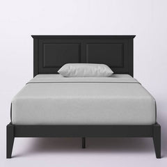 Full Traditional Solid Oak Wooden Platform Bed Frame with Headboard in