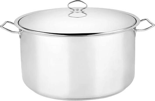 Steel Dutch Oven with Lid & Easy Cool Handle, Food Grade Stainless Steel Heavy Duty, Commercial