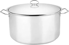 Steel Dutch Oven with Lid & Easy Cool Handle, Food Grade Stainless Steel Heavy Duty, Commercial