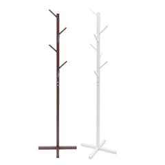 CNCEST Pine Wood Coat Rack With 8 Branch Hooks Easy to Install Modern Tree Shape Coat Rack For Living Room Bedroom