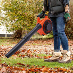 Handheld Leaf Blower 25.4CC 2-Stroke Commercial Gas Powered Grass Lawn Yard Garden Snow Dust Blowing Cleaning Tools 7500Rpm 90dB