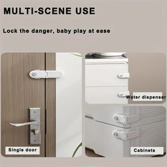 Multi-Use Adhesive Straps Locks Childproofing Baby Proofing Cabinet Latches for Drawers Fridge Door Oven Window No Drilling