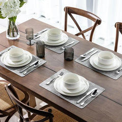 Ceramic Dinnerware Sets,12-Piece Plates and Bowls,Handmade Reactive Glaze Dishes Set,Chip Resistant and Scratch Resistant