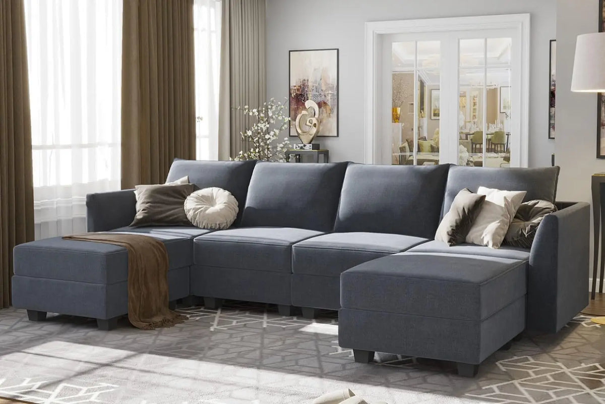 Modular Couch U-Shaped Modular Sectional Sofa Sectional Couch with Storage Seats U Shape Sofa-2 112.21 x 55.9 x 33.86 inches