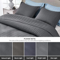 Lightweight Bedspread Ultrasonic  Pattern Light Coverlet for All Season Comforter Bedding Decor - 3 Piece Bed Cover Sets