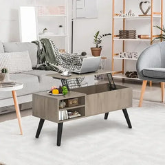 Lift Top Coffee Table with Hidden Compartment - Modern Living Room Dining Table with Rising Tabletop Lifttop Desk for Apartment