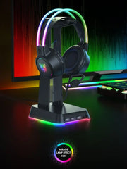 ONIKUMA Professional Gaming Headset with RGB Dynamic Lighting Wired Over-Ear Headset with Noise Canceling Microphone for PC