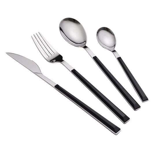 4PCS Marble Handle Tableware Set Stainless Steel Knife Fork and Spoon Set Home Kitchen for Dining Table Western Dinnerware Set