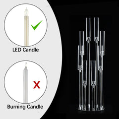 2Pcs Arcylic Candelabra Candle Holder for Wedding  8 Arms Clear Candlesticks Holder with Shade  for Party 38.5 inches Tall