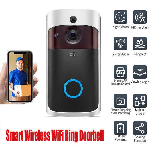 Video Intercom Doorbell Smart WiFi Video Doorbell Camera Night Vision Smart Home Security Outdoor Two Way Intercom Voice Change