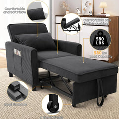 Sleeper Sofa,Sofa Bed 4 in 1 Pull Out Couch Bed w/Storage Bag,Adjustable Backrest & Armrests Chaise for Living Room