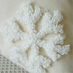 Snowflake Pillow Covers Decorative Christmas Cushion Covers 45x45cm/18x18inch Throw Pillow Covers 2x Snowflakes Square Embroider