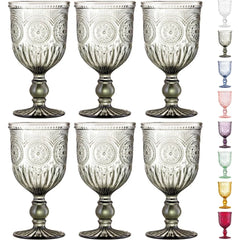 Cup Set Wine Glasses 6-piece Set of Smoked Glass Goblets Glassware Made From 100% Dishwasher-safe Stained Glass Goblets Kitchen