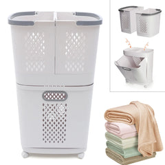 3 Tier Laundry Hamper Holder Dirty Clothes Washing Storage Basket Storage Cart