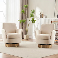 Bucket Chair, Swivel Bucket Chair Set of 2, Modern Velvet Upholstered Round Swivel Armchair,360 Degree Single Sofa Chair