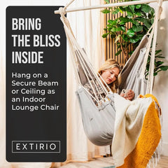 Hanging Hammock Chair  Swinging Chair for Room, Patio, Balcony or Porch - Ceiling Hanging Swing for Adults