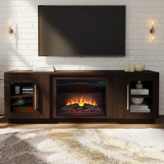 3D Fireplace TV Stand for TVs Up To 80’’ Wooden Media Entertainment Center Table TV Cabinets Electric Fireplace W/Remote Control