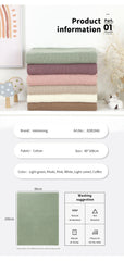 Cotton Baby Blankets Knitted 100*80cm Solid Color Quilts for Newborn Boy Girl Stroller Bedding Swaddle Wrap Portable All Seasons