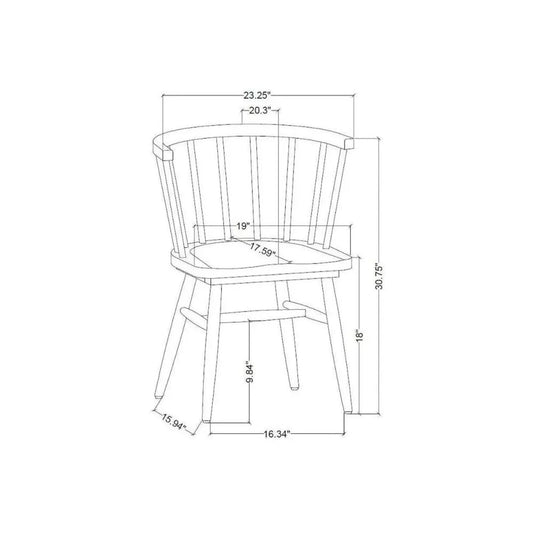 Dining chair Black wooden chair