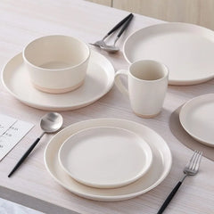 Modern Stoneware 16-Piece Round Dinnerware Set, Plates and Bowls Sets, Dish Set for 4