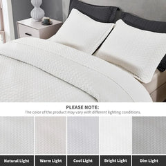 Lightweight Bedspread Ultrasonic  Pattern Light Coverlet for All Season Comforter Bedding Decor - 3 Piece Bed Cover Sets