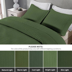 Lightweight Bedspread Ultrasonic  Pattern Light Coverlet for All Season Comforter Bedding Decor - 3 Piece Bed Cover Sets