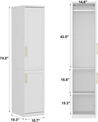 Armoire Wardrobe Closet Collection with Drawers & Hanging Rods, Closet Organizer, Armoire Wardrobes,Bedroom Funiture