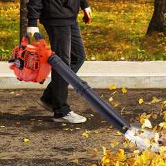 Handheld Leaf Blower 25.4CC 2-Stroke Commercial Gas Powered Grass Lawn Yard Garden Snow Dust Blowing Cleaning Tools 7500Rpm 90dB