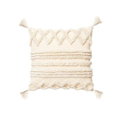 45x 45cm/30x50cm Beige White Tassels Decorative Cushion Cover Sofa Pillow Case Cover Handmade Home Decoration for Living Room