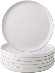 Ceramic Dinner Plates Set of 6, Wavy Rim 10.5 Inch Stoneware Dish Set, Large Dinnerware Plates