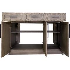 48-inch Kitchen Island (Engineered Marble): Includes Gray Oak Kitchen Island Cabinet with Engineered Marble Waterfall Countertop