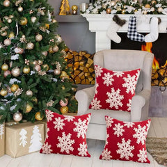 Christmas Cushion Covers Red And White Decorative Pillow Case Winter Throw Pillow Covers 45x45cm Throw Pillow Covers Holiday