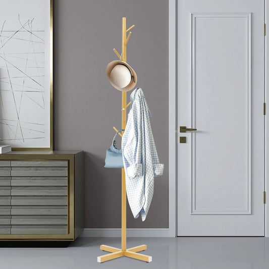 Coat Rack Stand Space-Saving Standing Clothes Rack Coat Rack with 7 Hooks Tree-Shaped Coat Rack