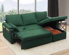 Sofa Bed Sleeper Pull Out 2 in 1 Sectional Couches with Storage,USB,Cup Holder,Pullout Sectional Couches