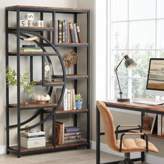 5 Tier Display Cabinet, Bookshelves Shelf Storage Organizer with 9-Open Storage Shelf for Living Room, Bedroom. Display Cabinet