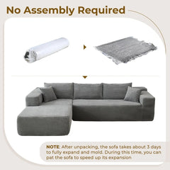 Shaped Modular Sectional Sofa Couch 104" L-Comfy Upholstered Cloud Couch for Living Room-Minimalist Couch, No Assembly Required