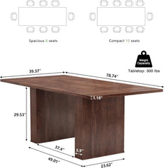 70.8 Inch Kitchen Dining Table for 6-8 People,  Table with, Modern Farmhouse Large Dining Room Tables for Kitchen Living Room