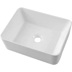 Rectangular Countertop Sink Art Basin Bathroom Sinks Pure White Porcelain Ceramic Container Sink Furniture Fixture Home