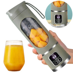 450ml Portable Juicer Cup 12 Blade Head USB Charging Mini Blender Electric Juicer 3 Gears Double Cover Fruit Mixer Ice Crusher